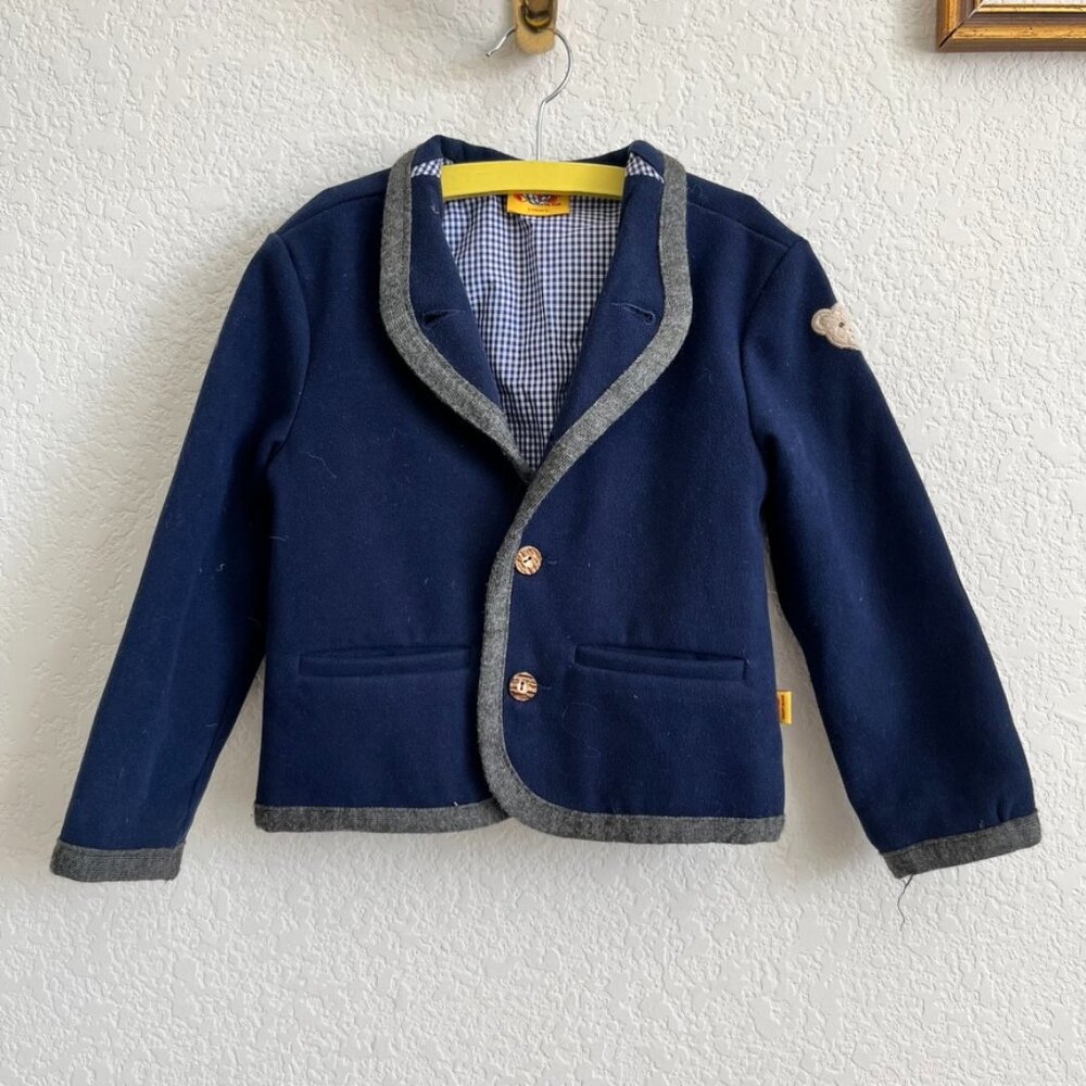 Steif Cotton Prep School Felted Patch Button Blazer